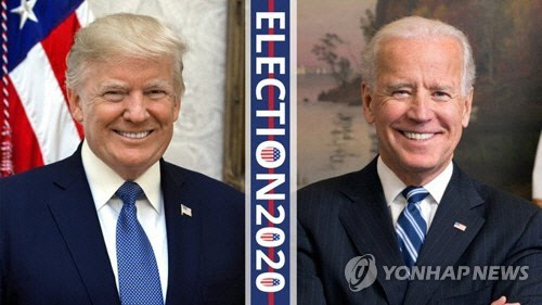 도널드 트럼프 - 조 바이든.  주한미국대사관 트위터 캡처 연합뉴스